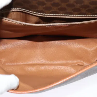 Pre-owned Celine Céline Macadam Brown,gold Canvas Shoulder Bag ()