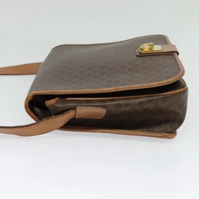 Pre-owned Celine Céline Triomphe Brown,gold Canvas Shoulder Bag ()