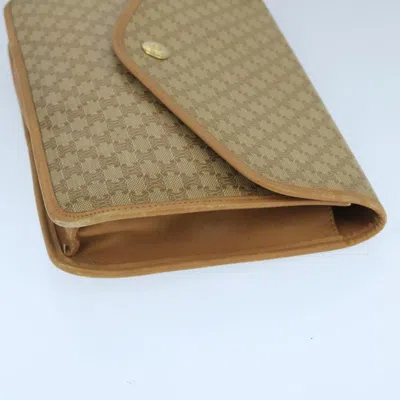 Pre-owned Celine Céline Triomphe Beige Canvas Clutch Bag ()