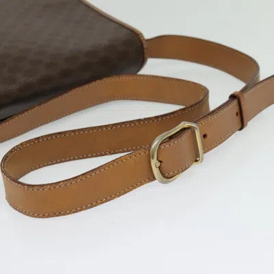 Pre-owned Celine Céline Triomphe Brown,gold Canvas Shoulder Bag ()