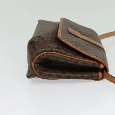 Pre-owned Celine Céline Macadam Brown,gold Canvas Shoulder Bag ()