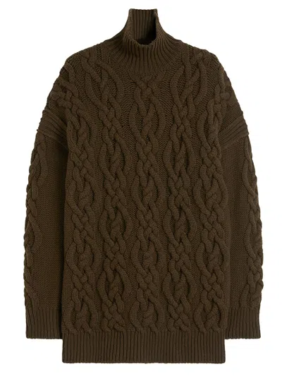 Max Mara Wool And Cashmere Cable Knit Dress Clothing In Multi
