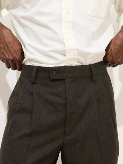 Alex Mill Jeremy Pleated Trouser In Wool Flannel In Brown