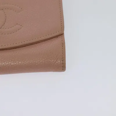 Pre-owned Chanel Cc Pink Leather Wallet  ()