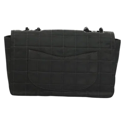 Pre-owned Chanel Chocolate Bar Black Nylon Shoulder Bag ()