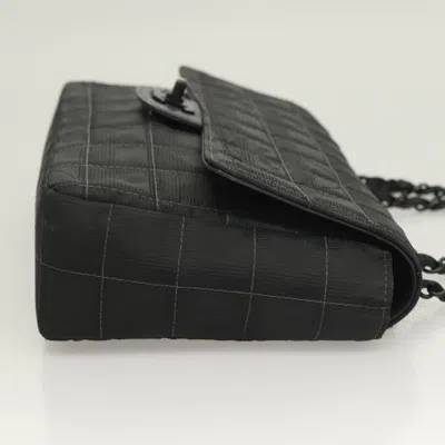 Pre-owned Chanel Chocolate Bar Black Nylon Shoulder Bag ()