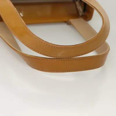 Pre-owned Chanel Chocolate Bar Yellow Patent Leather Tote Bag ()