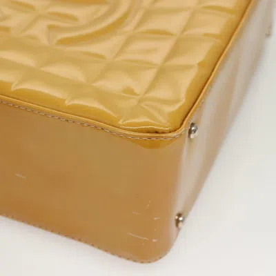 Pre-owned Chanel Chocolate Bar Yellow Patent Leather Tote Bag ()