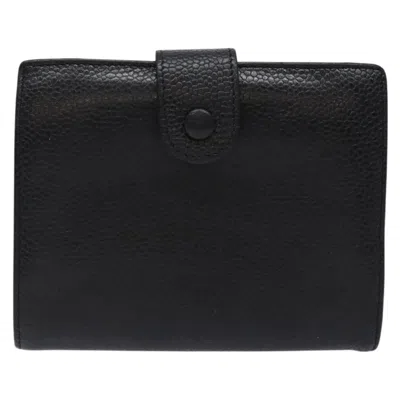 Pre-owned Chanel Coco Mark Black Canvas Wallet  ()