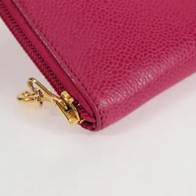 Pre-owned Chanel Coco Mark Pink Leather Clutch Bag ()