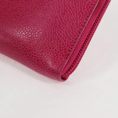 Pre-owned Chanel Coco Mark Pink Leather Clutch Bag ()