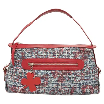 Pre-owned Chanel Clover Blue Tweed Shoulder Bag ()