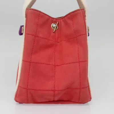 Pre-owned Chanel Chocolate Bar Red Canvas Tote Bag ()