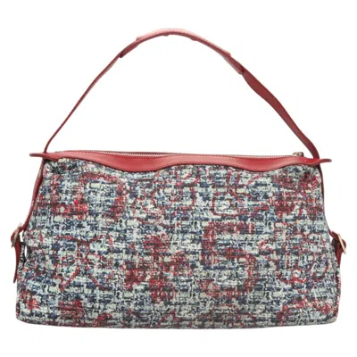 Pre-owned Chanel Clover Blue Tweed Shoulder Bag ()
