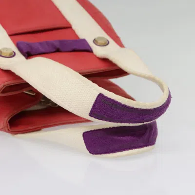 Pre-owned Chanel Chocolate Bar Red Canvas Tote Bag ()