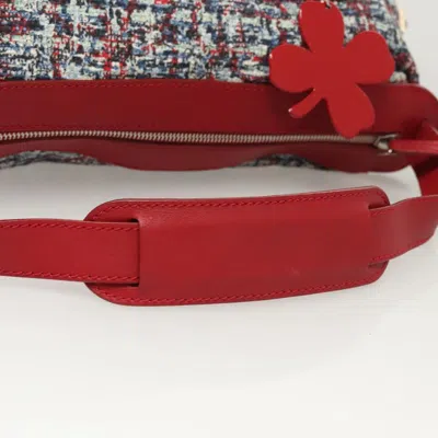 Pre-owned Chanel Clover Blue Tweed Shoulder Bag ()