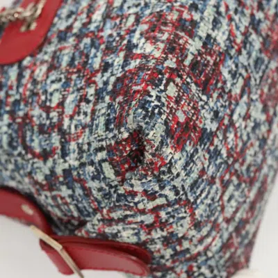 Pre-owned Chanel Clover Blue Tweed Shoulder Bag ()