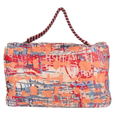 Pre-owned Chanel Flap Bag Orange Nylon Shoulder Bag ()