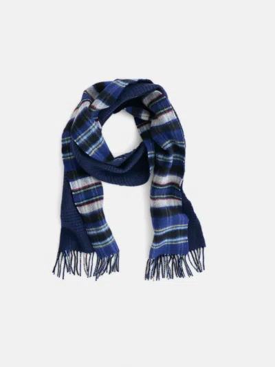 Alex Mill Joshua Ellis Reversible Tartan Scarf In Lambswool In Blue