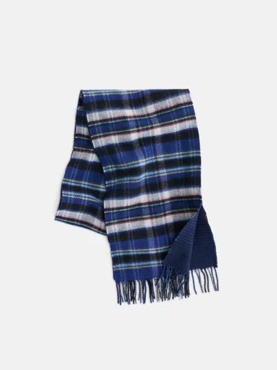 Alex Mill Joshua Ellis Reversible Tartan Scarf In Lambswool In Blue