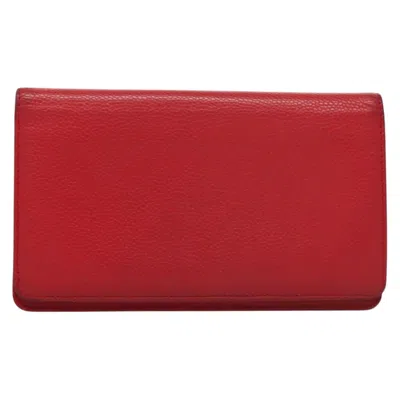 Pre-owned Chanel Logo Cc Pink Leather Wallet  ()