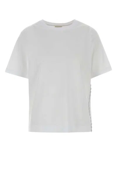 Dries Van Noten Cotton Heydu T-shirt With Crew Neck And Buttons In White