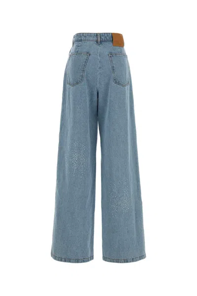 Giuseppe Di Morabito Wide-leg Jeans Featuring Asymmetric Overlay In Blue