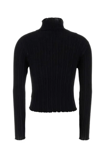 Giuseppe Di Morabito Asymmetric Long Sleeve Turtleneck Top In Black