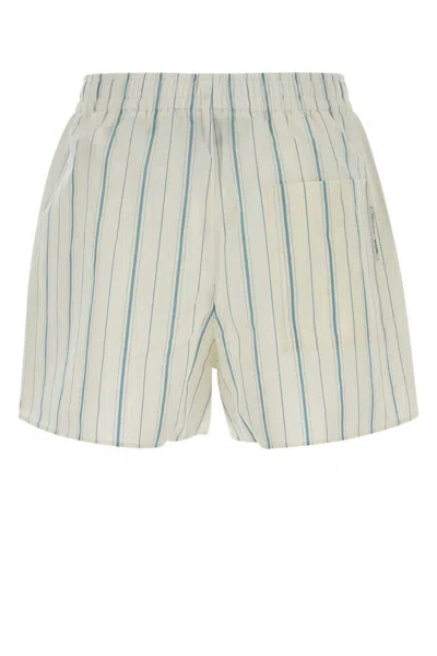 Ami Alexandre Mattiussi Ami Women Embroidered Poplin Bermuda Shorts In Neutral