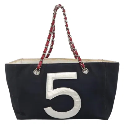 Pre-owned Chanel Numero 5 Navy Canvas Shoulder Bag ()