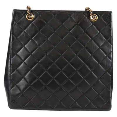 Pre-owned Chanel Shopping Black Leather Tote Bag ()
