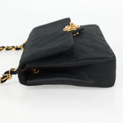 Pre-owned Chanel Single Flap Black Silk Shoulder Bag ()