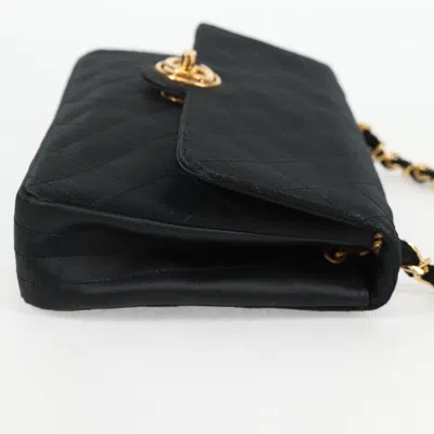 Pre-owned Chanel Single Flap Black Silk Shoulder Bag ()