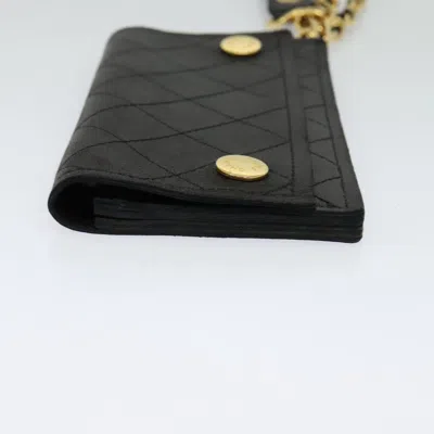 Pre-owned Chanel Wallet On Chain Black Leather Wallet  ()