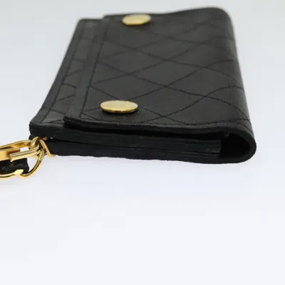 Pre-owned Chanel Wallet On Chain Black Leather Wallet  ()