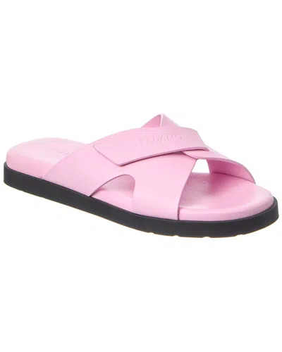 Ferragamo Fidal Leather Sandal In Pink