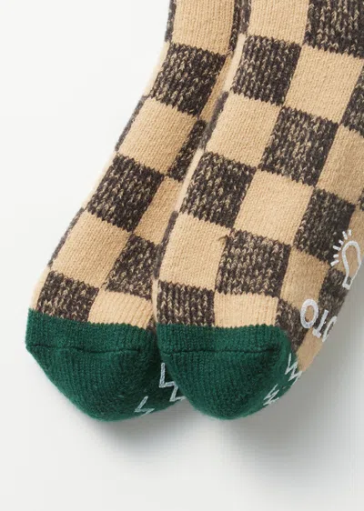 Alex Mill Rototo Checkerboard Pile Room Socks In Multi