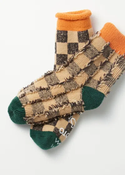 Alex Mill Rototo Checkerboard Pile Room Socks In Multi