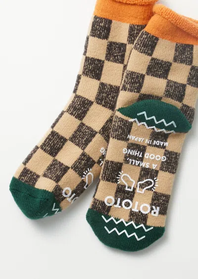 Alex Mill Rototo Checkerboard Pile Room Socks In Multi