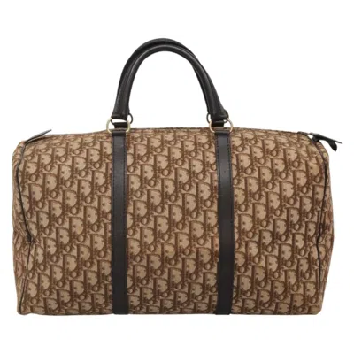 Pre-owned Dior Bowling Brown,gold Canvas Travel Bag ()