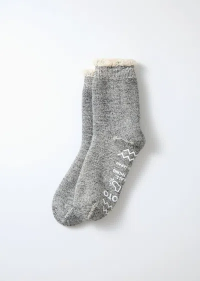 Alex Mill Rototo Double Face Room Socks In Gray