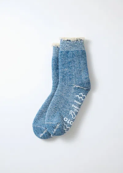 Alex Mill Rototo Double Face Room Socks In Blue