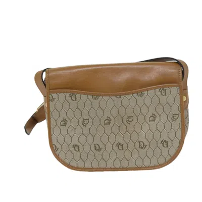 Pre-owned Dior Honeycomb Beige Canvas Shoulder Bag ()