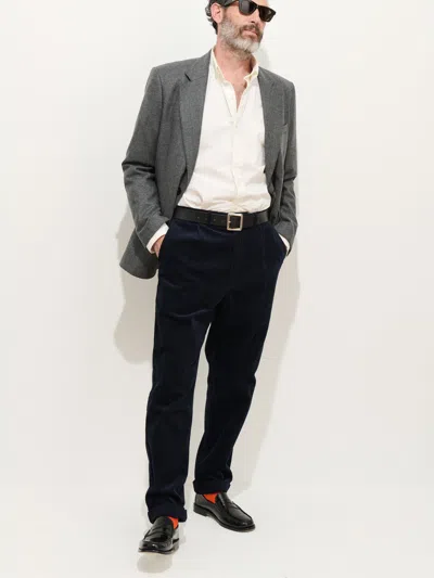 Alex Mill Standard Pleated Pant In Cord In Blue