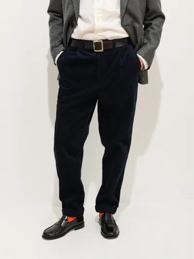 Alex Mill Standard Pleated Pant In Cord In Blue