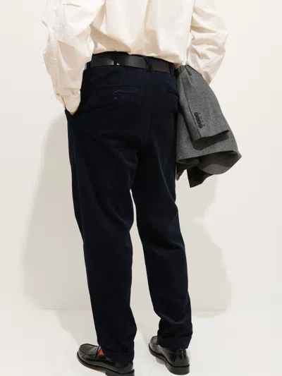 Alex Mill Standard Pleated Pant In Cord In Blue