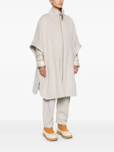 Herno Wool Jacket With Poncho In Neutral