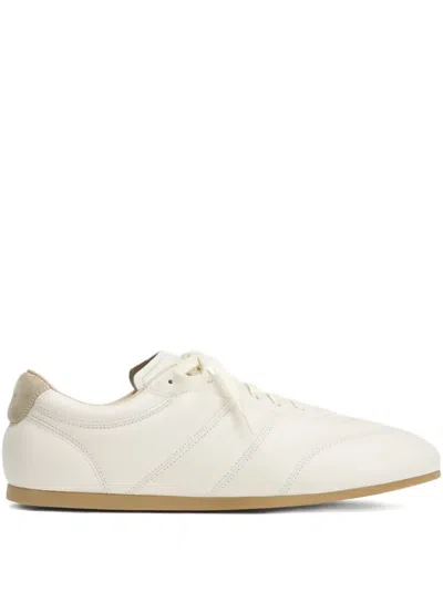 Lemaire Low-profile Leather Sneakers Rubber Sole In Neutral