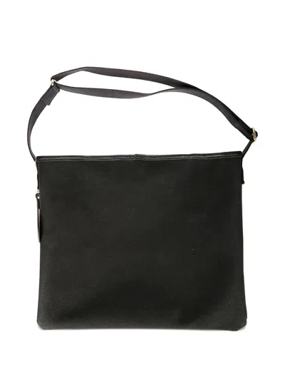 Brady Leather-trimmed Shoulder Bag In Black