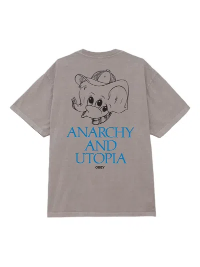 Obey Utopia T-shirt In Gray